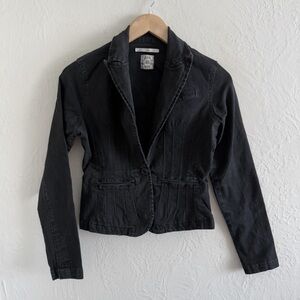 Y2K Urban Behavior Black Denim Blazer Jacket Size S